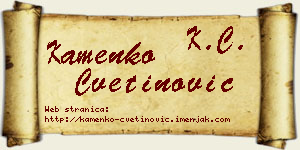 Kamenko Cvetinović vizit kartica